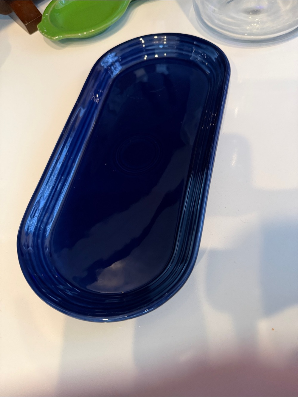 Fiesta Cobalt Blue Oval Ceramic Bread Tray